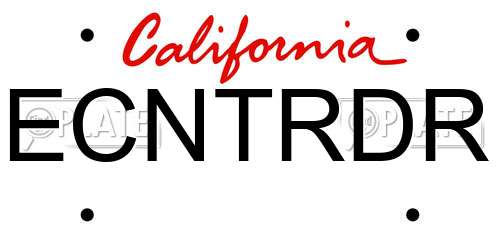 ECNTRDR California License Plate
