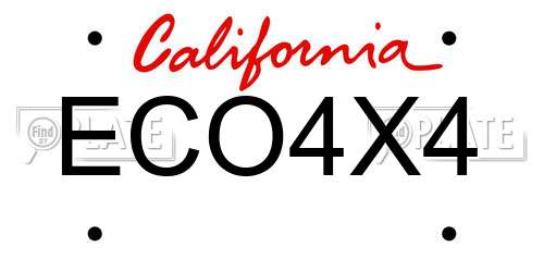 ECO4X4 California License Plate