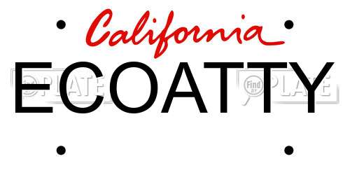 ECOATTY California License Plate