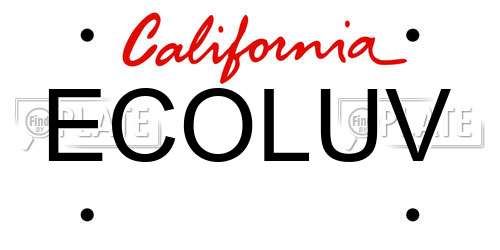ECOLUV California License Plate