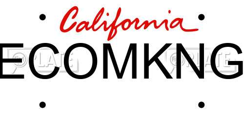 ECOMKNG California License Plate