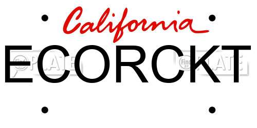 ECORCKT California License Plate