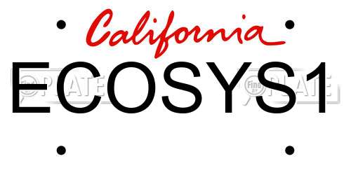 ECOSYS1 California License Plate