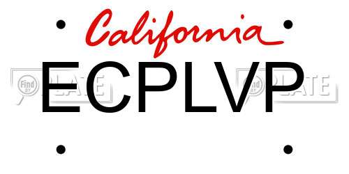 ECPLVP California License Plate