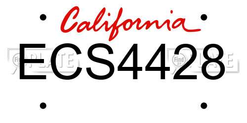 ECS4428 California License Plate