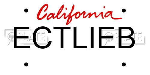 ECTLIEB California License Plate