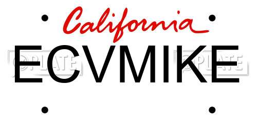 ECVMIKE California License Plate