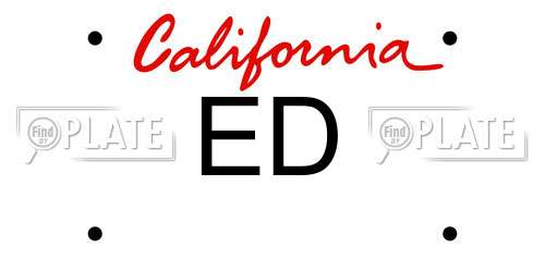 ED California License Plate