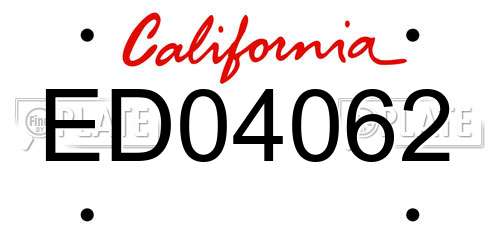 ED04062 California License Plate
