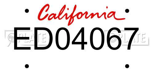 ED04067 California License Plate