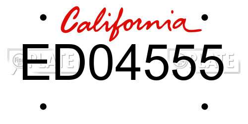 ED04555 California License Plate