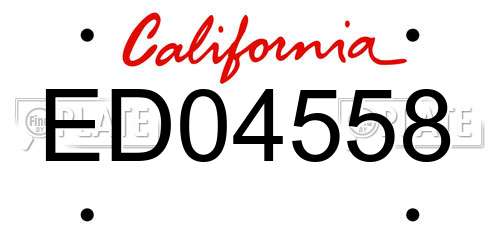 ED04558 California License Plate