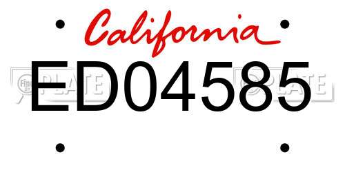 ED04585 California License Plate