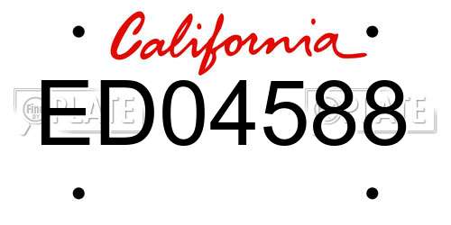 ED04588 California License Plate