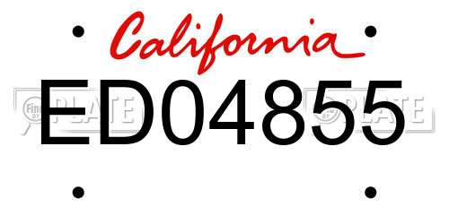 ED04855 California License Plate