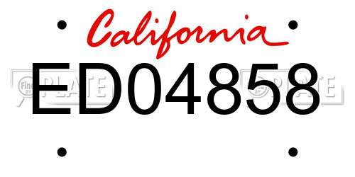 ED04858 California License Plate