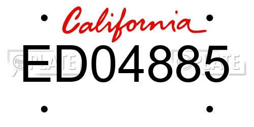 ED04885 California License Plate