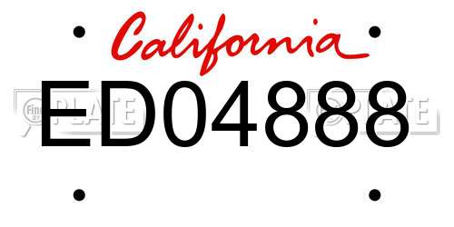 ED04888 California License Plate