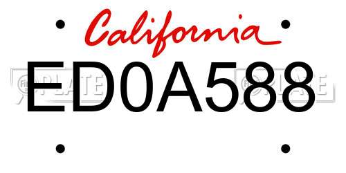 ED0A588 California License Plate