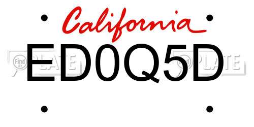 ED0Q5D California License Plate
