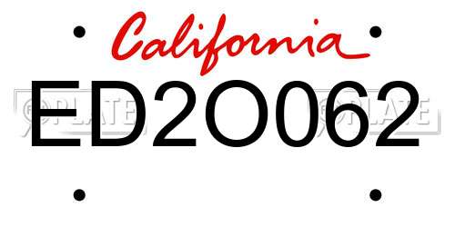 ED2O062 California License Plate