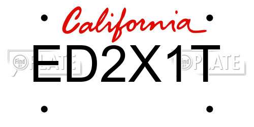 ED2X1T California License Plate