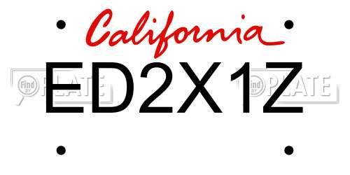 ED2X1Z California License Plate