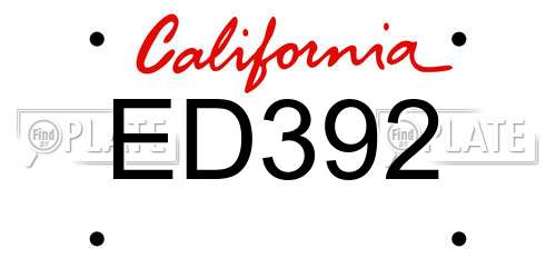 ED392 California License Plate
