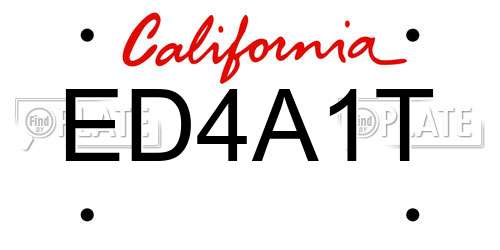 ED4A1T California License Plate