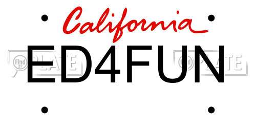 ED4FUN California License Plate