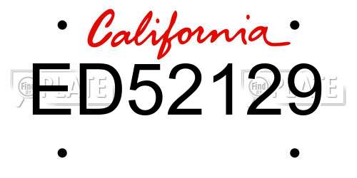 ED52129 California License Plate