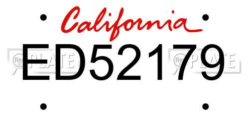 ED52179 California License Plate
