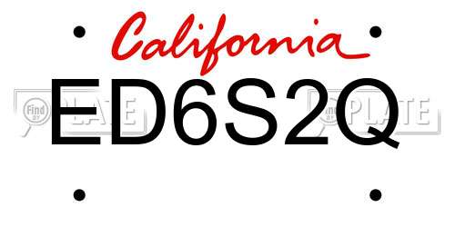 ED6S2Q California License Plate