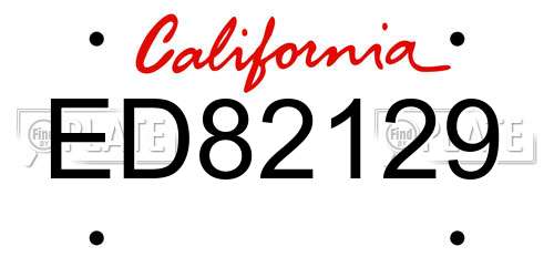 ED82129 California License Plate