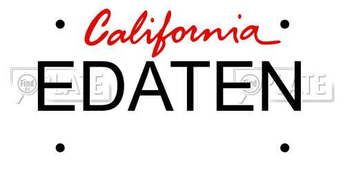 EDATEN California License Plate