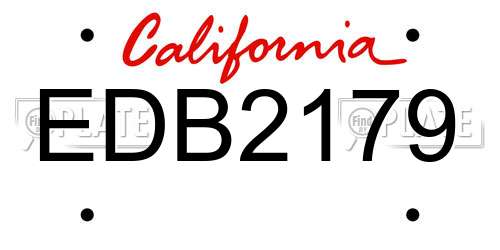 EDB2179 California License Plate