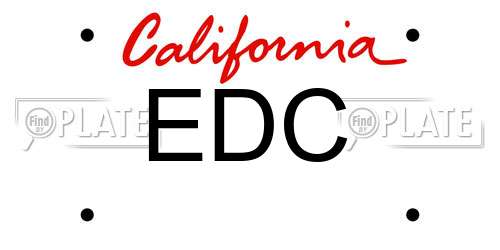EDC California License Plate