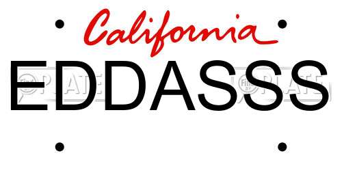 EDDASSS California License Plate
