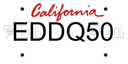 EDDQ50 California License Plate