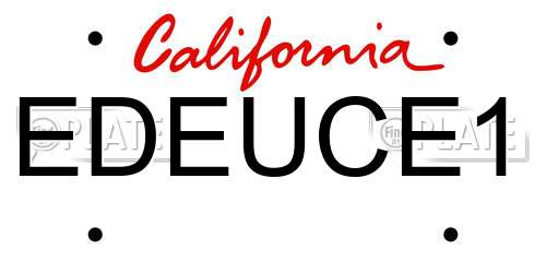 EDEUCE1 California License Plate