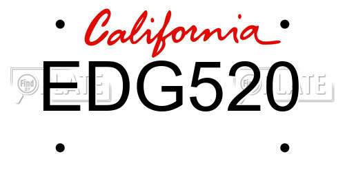 EDG520 California License Plate