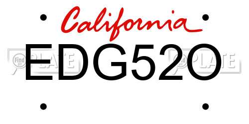 EDG52O California License Plate