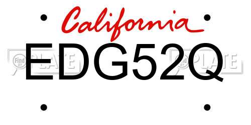 EDG52Q California License Plate
