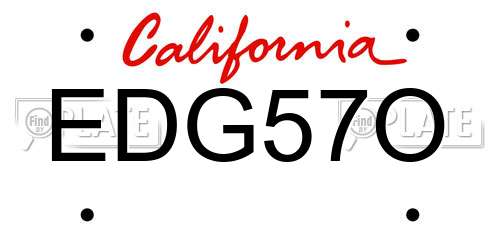 EDG57O California License Plate