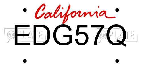 EDG57Q California License Plate