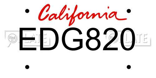 EDG820 California License Plate