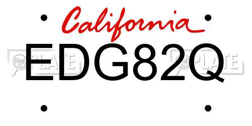 EDG82Q California License Plate