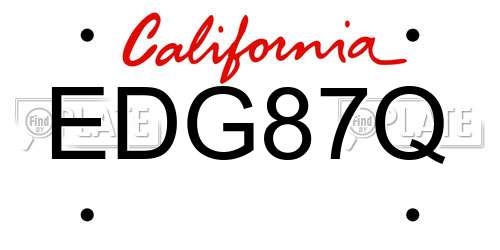 EDG87Q California License Plate