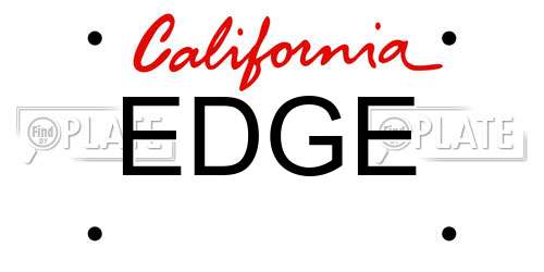 EDGE California License Plate