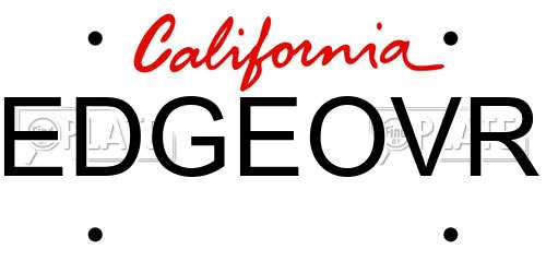 EDGEOVR California License Plate